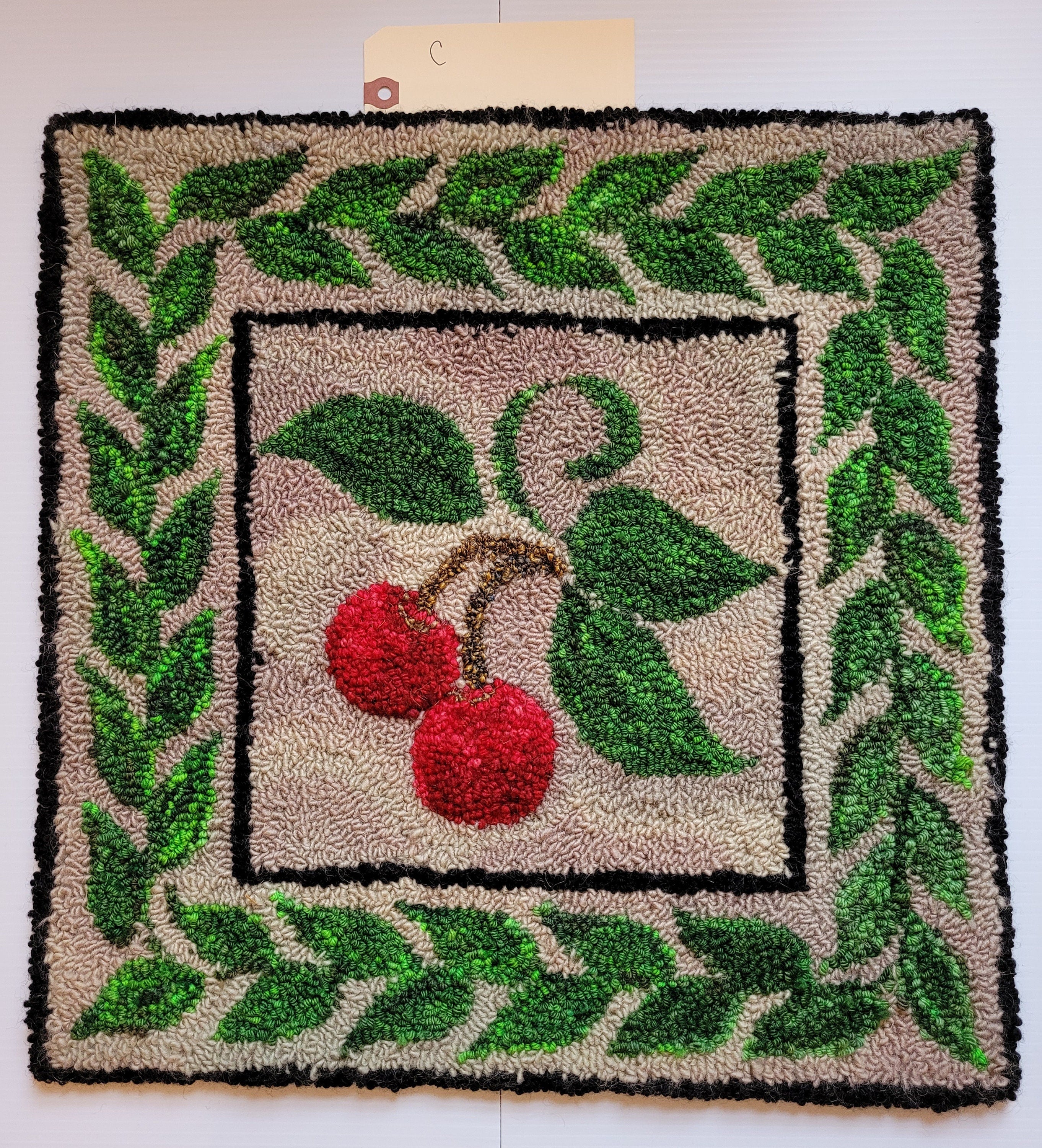 Cherry Themed Traditional Wall Hooked Wall Hanging