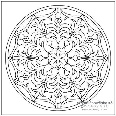 Amara Snowflake #3 - DIGITAL Scaleable PDF - Includes 16" & 32" Preset Sizes. Pattern for Rug Hooking, Embroidery, Needlework