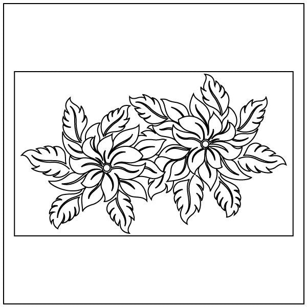 Poinsettia Pair - Rug Hooking PATTERN on Rug Warp / Linen / Burlap / Paper
