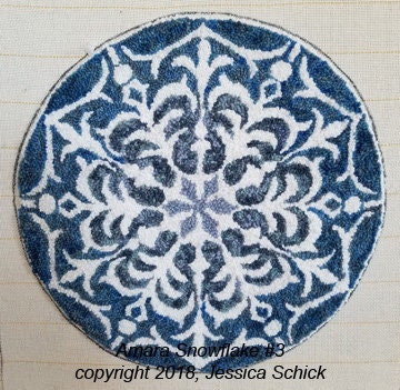 Amara Snowflake #3 - Rug Hooking PATTERN on Rug Warp / Linen / Burlap / Paper
