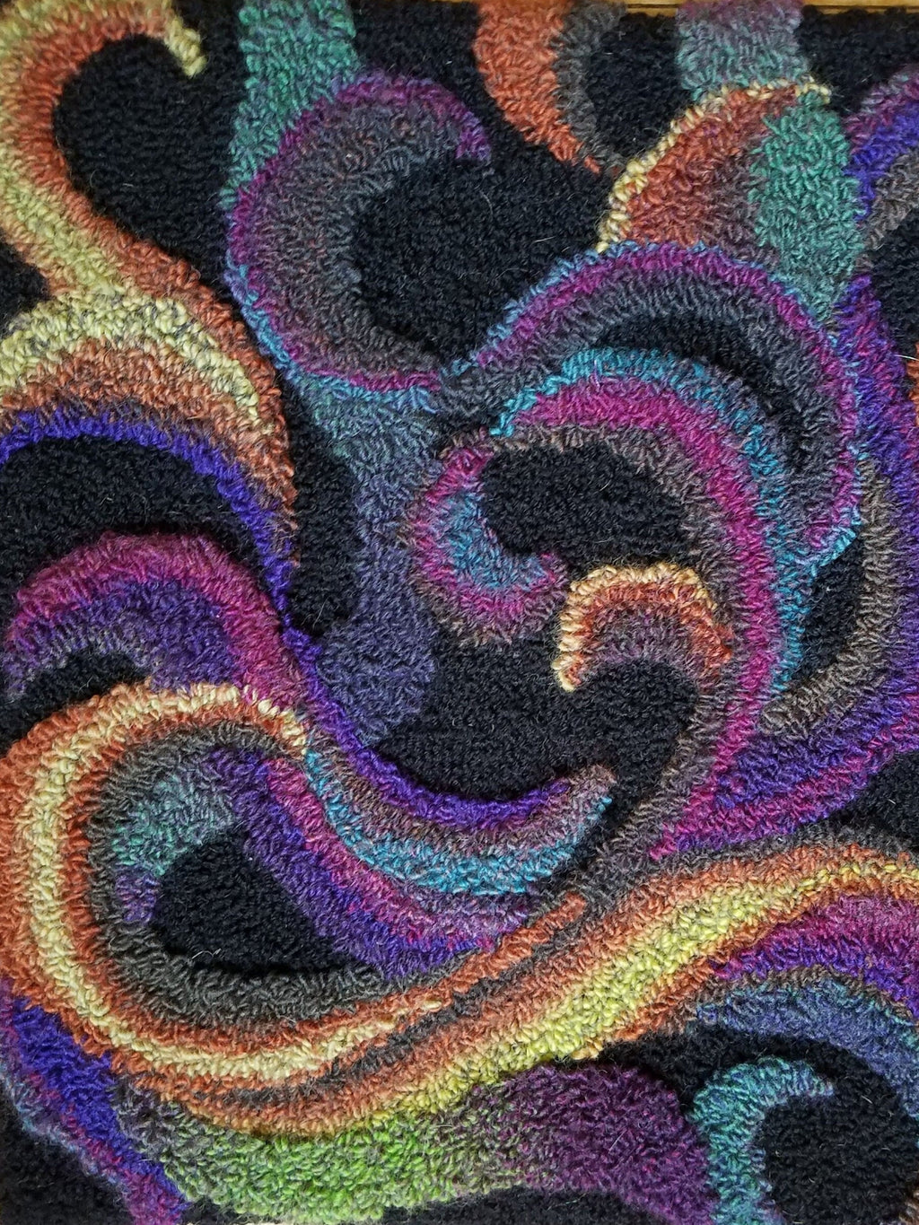 Shaded Swirls #1-Rug Hooking PATTERN on Rug Warp / Linen / Burlap / Paper