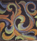 Shaded Swirls #2-Rug Hooking PATTERN on Rug Warp / Linen / Burlap / Paper