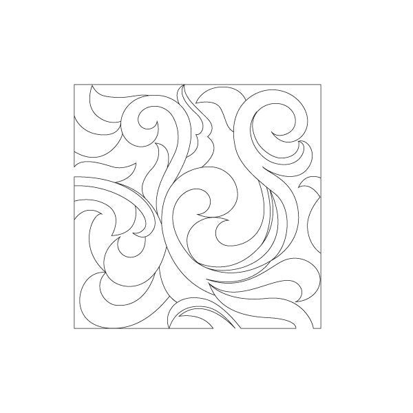Shaded Swirls #2-Rug Hooking PATTERN on Rug Warp / Linen / Burlap / Paper