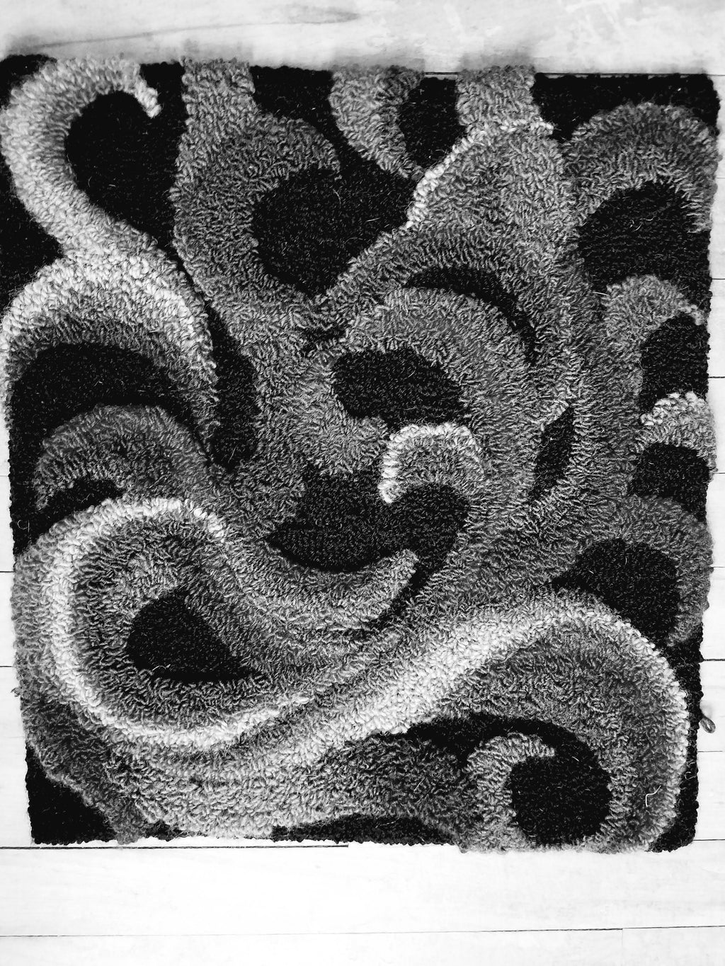 Shaded Swirls #1-Rug Hooking PATTERN on Rug Warp / Linen / Burlap / Paper